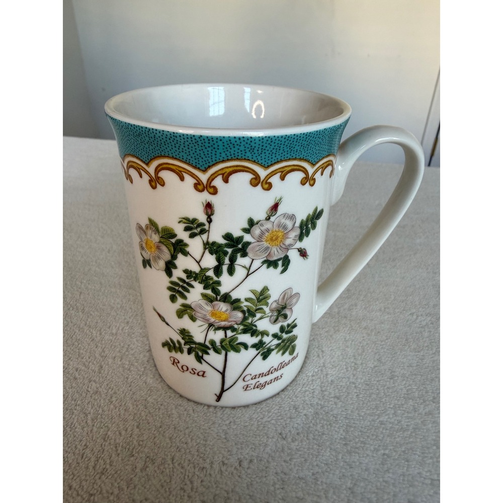 Kent Pottery Porcelain‎ Floral Coffee Cup Mug Rosa Candolleana Elegans 4" Height